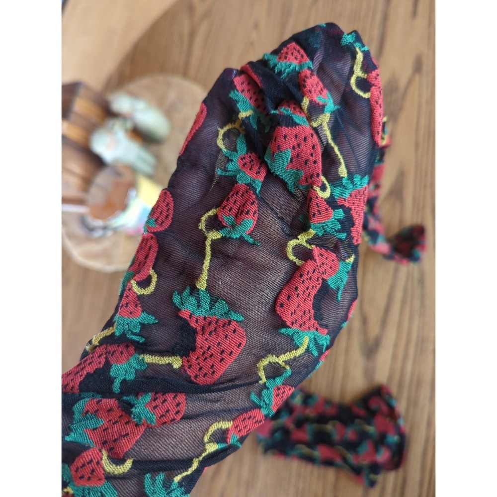 Authentic GUCCI Black Strawberry HORSEBIT FRAISE Tights Stockings S Please Read! - Picture 16 of 16